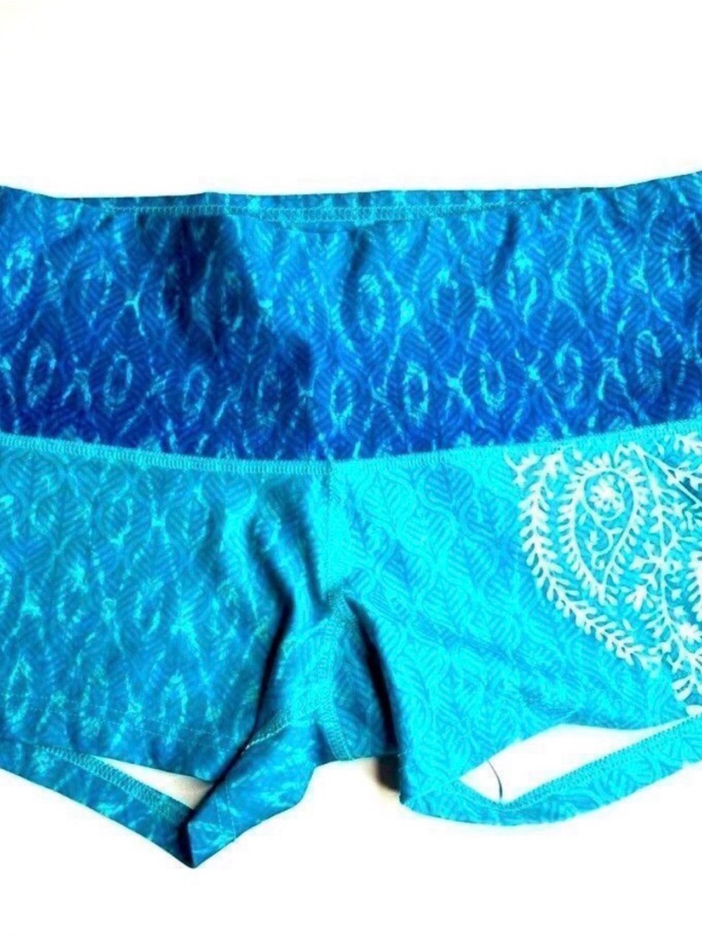 My Inner Fire Athletic Shorts Running Shorts, Aqua Blue Paisley